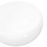 Basin Round Ceramic White 40x15 cm - Top-Down View