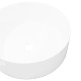 Basin Round Ceramic White 40x15 cm - Top-Down View