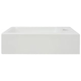 Basin with Faucet Hole Rectangular Ceramic White 46x25.5x12 cm - Top-Down View