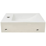 Basin with Faucet Hole Rectangular Ceramic White 46x25.5x12 cm - 45-Degree Angle