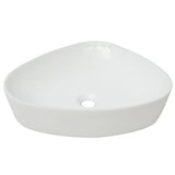 Basin Triangle Ceramic White 50.5x41x12 cm - Front View