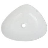Basin Triangle Ceramic White 50.5x41x12 cm - Side View