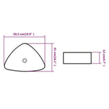 Basin Triangle Ceramic White 50.5x41x12 cm - 45-Degree Angle
