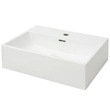 Basin with Faucet Hole Ceramic White 51.5x38.5x15 cm - Front View