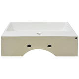 Basin with Faucet Hole Ceramic White 51.5x38.5x15 cm - Top-Down View