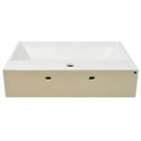 Basin with Faucet Hole Ceramic White 60.5x42.5x14.5 cm - Top-Down View