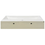 Basin with Faucet Hole Ceramic White 76x42.5x14.5 cm - Top-Down View