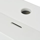 Basin with Faucet Hole Ceramic White 76x42.5x14.5 cm - 45-Degree Angle