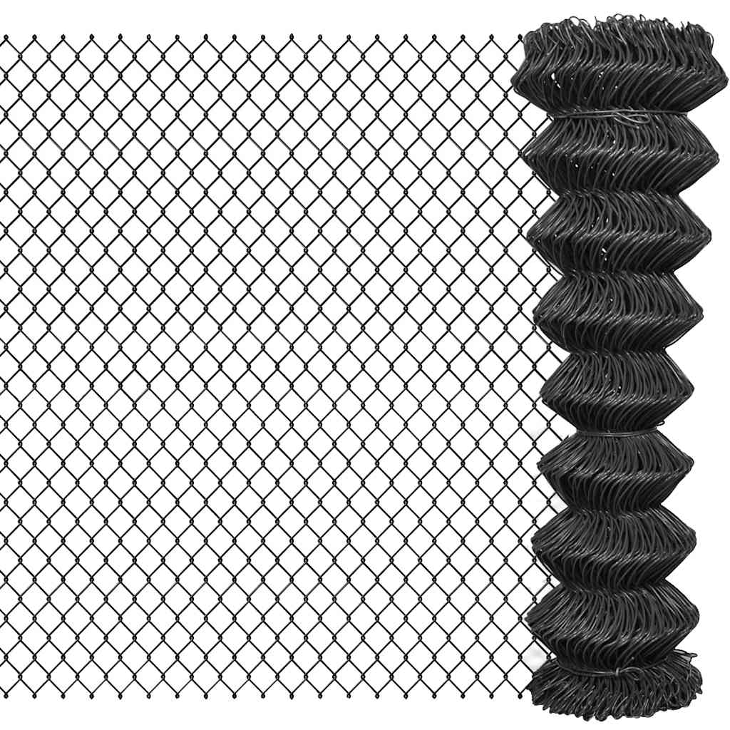 Chain Link Fence Steel 15x1.5 m Grey