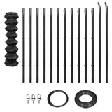 Chain Link Fence with Posts and Hardware 1.25x25 m Grey