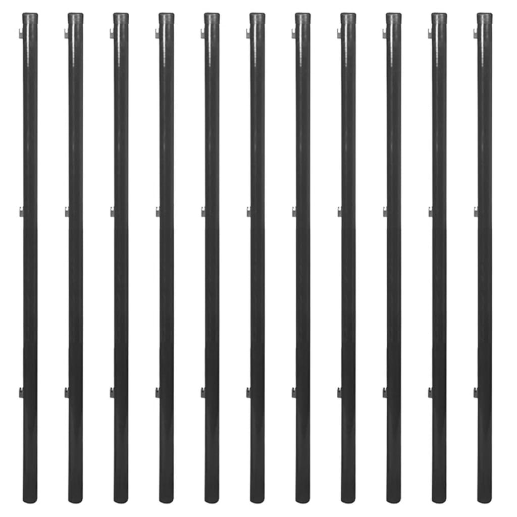 Chain Link Fence with Posts and Hardware 1.25x25 m Grey