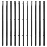Chain Link Fence with Spike Anchors 0.8x25 m Grey - Side View