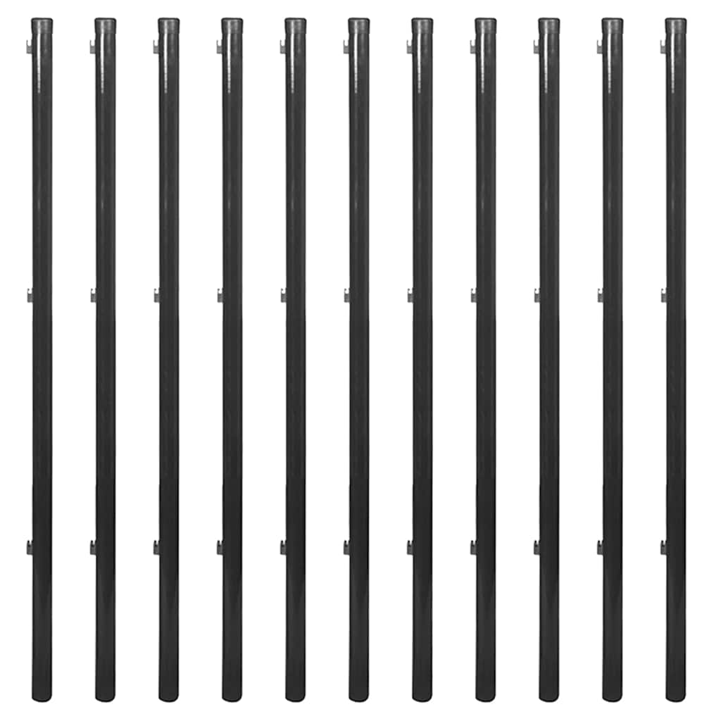 Chain Link Fence with Spike Anchors 1.5x25 m Grey
