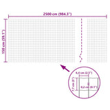 Euro Fence Steel 25x1.5 m Grey - 45-Degree Angle