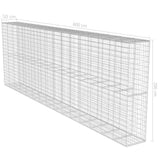 Gabion Wall with Cover Galvanised Steel 600x50x200 cm - Rear View
