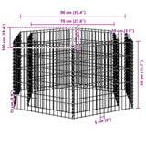 Hexagonal Gabion Raised Bed 100x90x50 cm - Rear View
