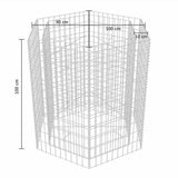 Hexagonal Gabion Raised Bed 100x90x100 cm - Rear View