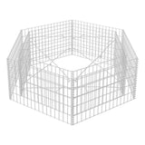 Hexagonal Gabion Raised Bed 160x140x50 cm - Top-Down View