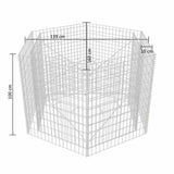 Hexagonal Gabion Raised Bed 160x140x100 cm