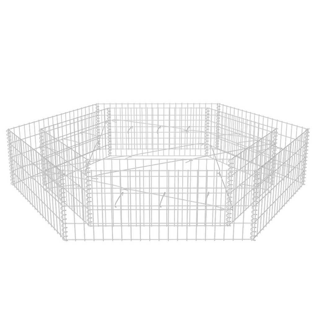 Hexagonal Gabion Raised Bed 200x173x40 cm