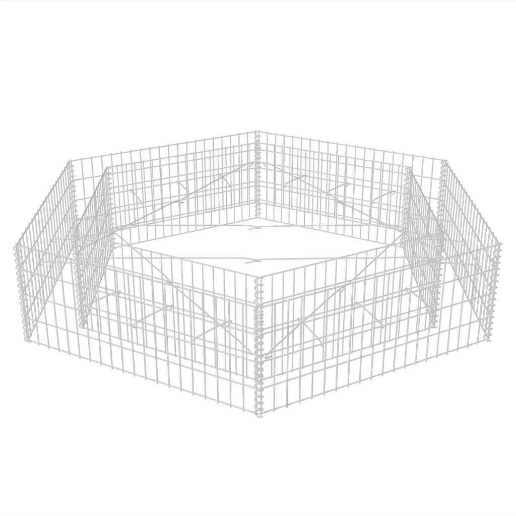 Hexagonal Gabion Raised Bed 200x173x40 cm