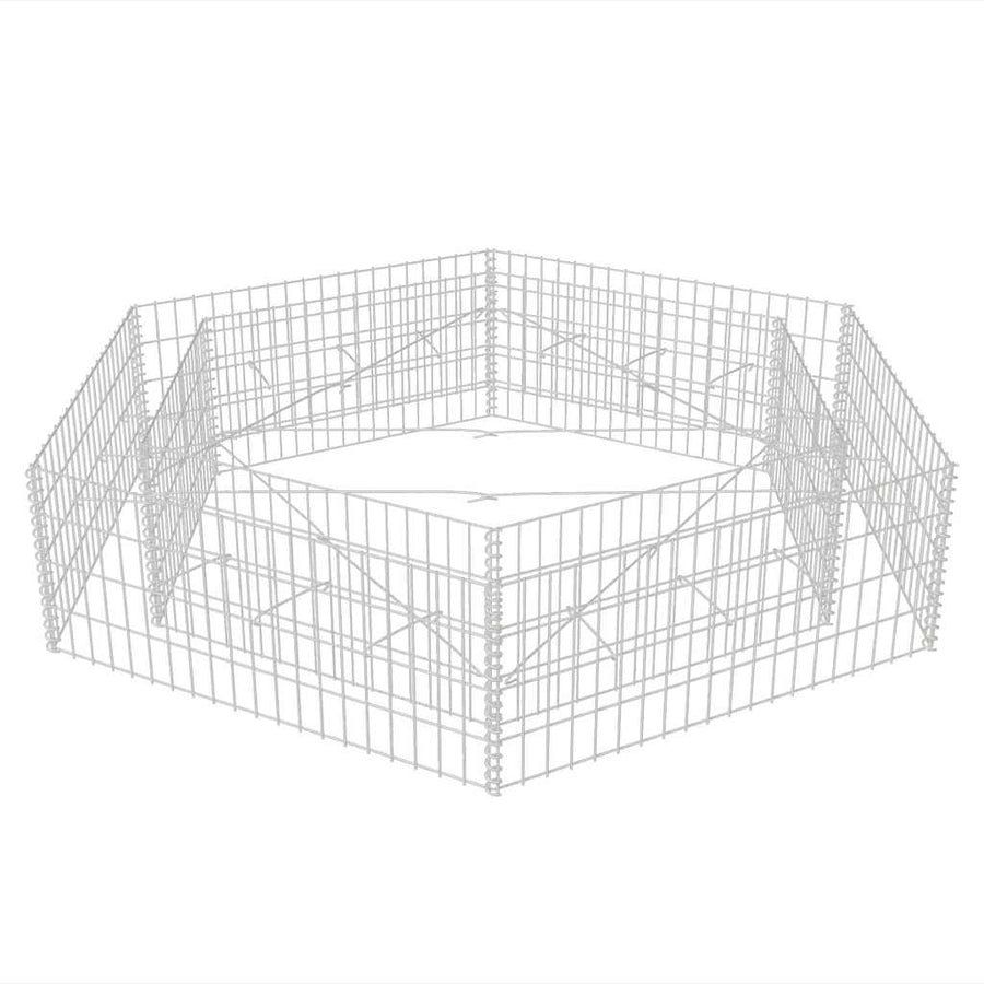 Hexagonal Gabion Raised Bed 200x173x40 cm
