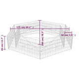 Hexagonal Gabion Raised Bed 200x173x40 cm - Rear View