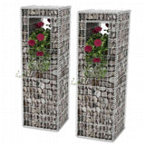 Gabion Basket Posts/Planters 2 pcs Steel 50x50x160 cm