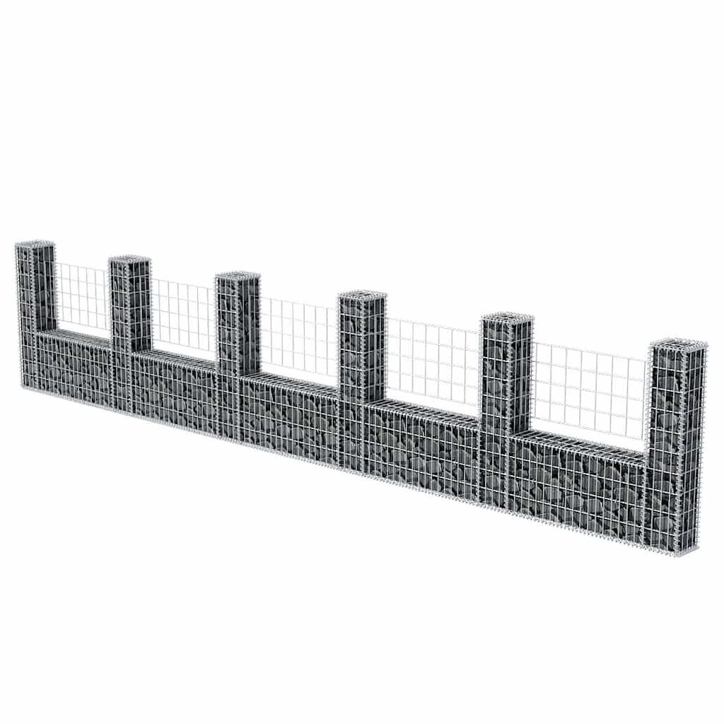 Gabion Basket U-Shape Galvanised Steel 570x20x100 cm