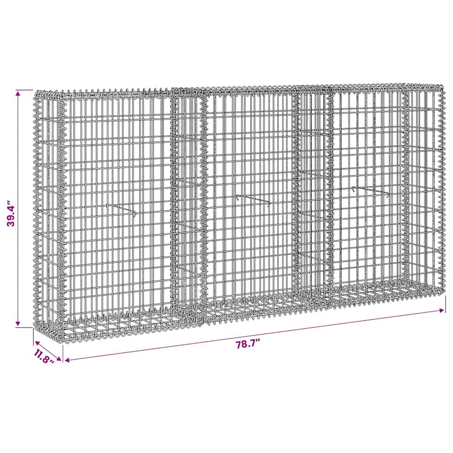 Gabion Basket Galvanised Steel 200x30x100 cm