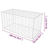 Gabion Basket Galvanised Steel 100x50x50 cm - Low Angle