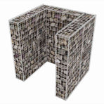 Gabion Single Wheelie Bin Surround Steel 110x100x120 cm