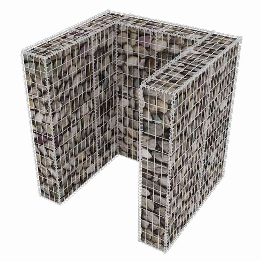 Gabion Single Wheelie Bin Surround Steel 110x100x120 cm