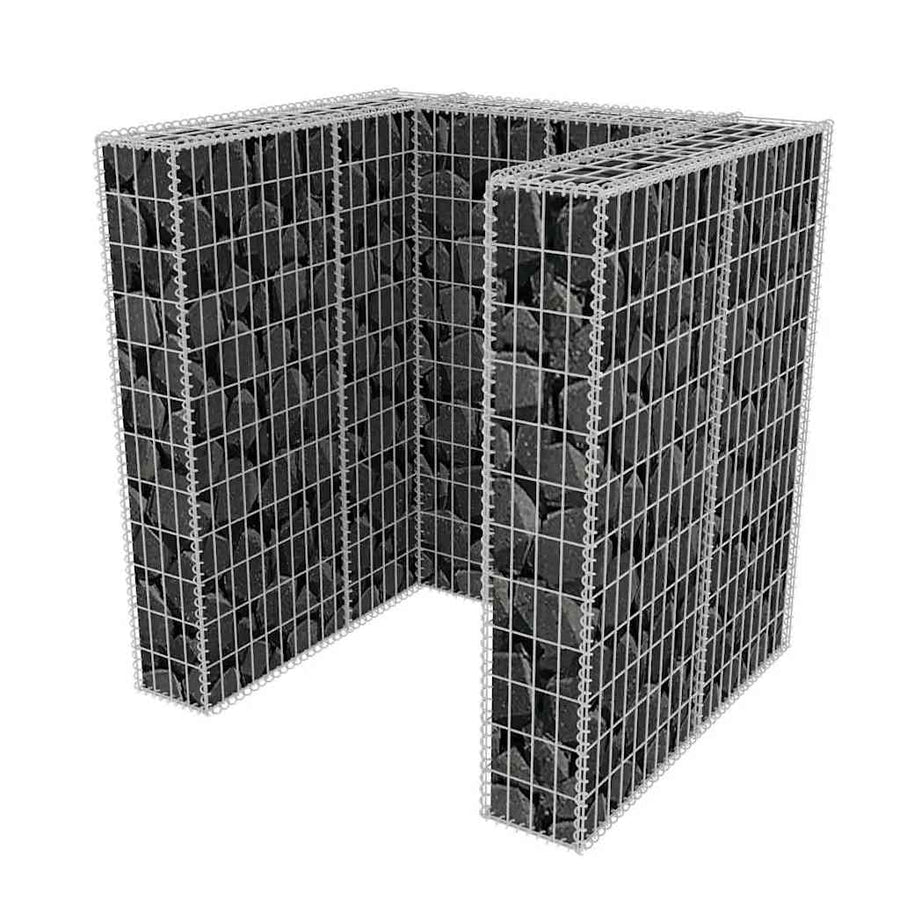 Gabion Single Wheelie Bin Surround Steel 110x100x120 cm