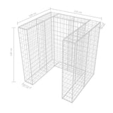 Gabion Single Wheelie Bin Surround Steel 110x100x120 cm - Extra Image