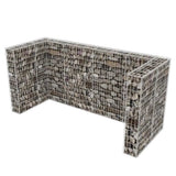 Gabion Triple Wheelie Bin Surround Steel 250x100x120 cm - Top-Down View