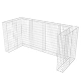 Gabion Triple Wheelie Bin Surround Steel 250x100x120 cm - Rear View