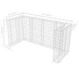 Gabion Triple Wheelie Bin Surround Steel 250x100x120 cm - Extra Image