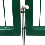 Garden Fence Gate with Posts 350x120 cm Steel Green
