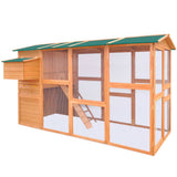 Chicken Coop Wood 295x163x170 cm - Front View