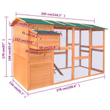 Chicken Coop Wood 295x163x170 cm - Extra Image