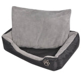 Dog Bed with Padded Cushion Size M Black