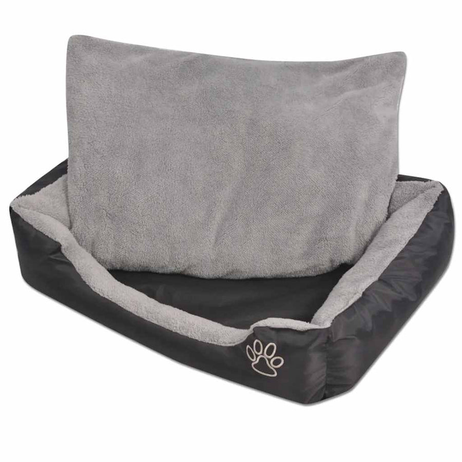 Dog Bed with Padded Cushion Size M Black