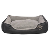Dog Bed with Padded Cushion Size M Black - Side View