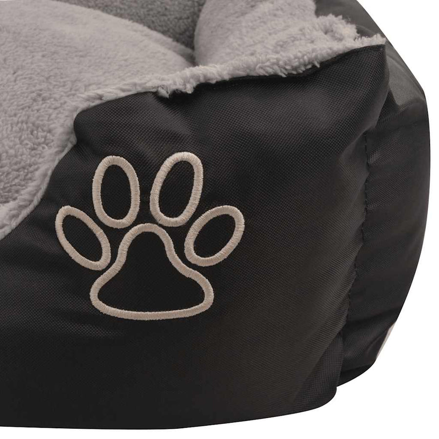 Dog Bed with Padded Cushion Size M Black