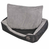 Dog Bed with Padded Cushion Size L Black