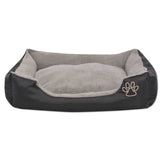 Dog Bed with Padded Cushion Size XL Black - Side View