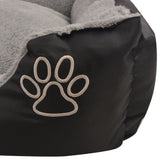 Dog Bed with Padded Cushion Size XL Black - Top-Down View