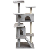 Cat Tree with Sisal Scratching Posts 125 cm Grey - Front View