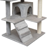 Cat Tree with Sisal Scratching Posts 125 cm Grey